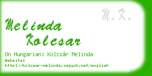 melinda kolcsar business card